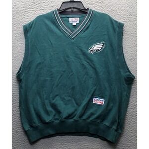 NFL Philadelphia Eagles Vtg Pro Line Starter Football Sweater Vest Mens XL Green